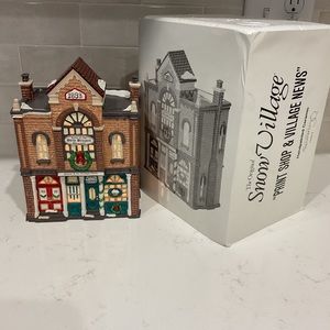 Department 56 Snow Village “Print Shop & Village News “